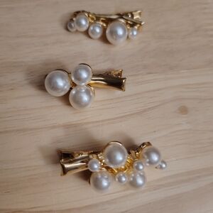 Altar'd State Pearl Burst Gold Hair Clip Set Y2K